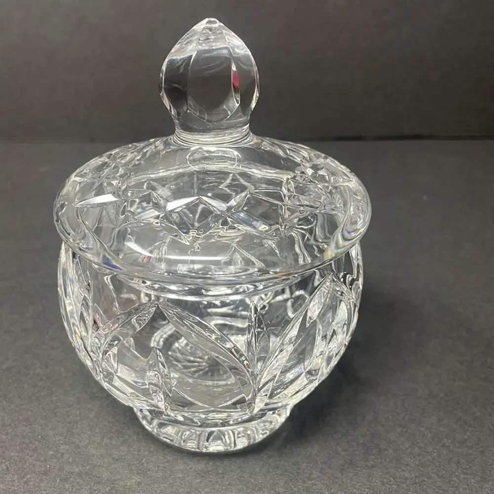 Vintage Cut Glass Crystal Creamer & Sugar Bowl with Lid